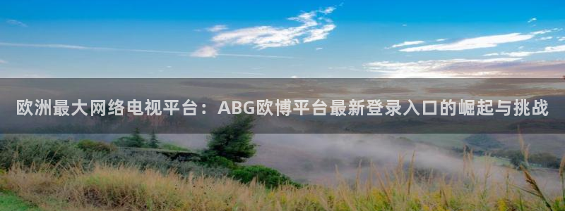 新宝5k：欧洲最大网络电视平台：ABG欧博平台最新登录入口的崛起与挑战
